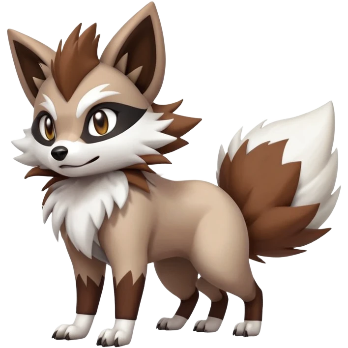 zigzagoon-Lycanroc-linoone-furret-Fakémon-hybrid-creature (full body)  emoji
