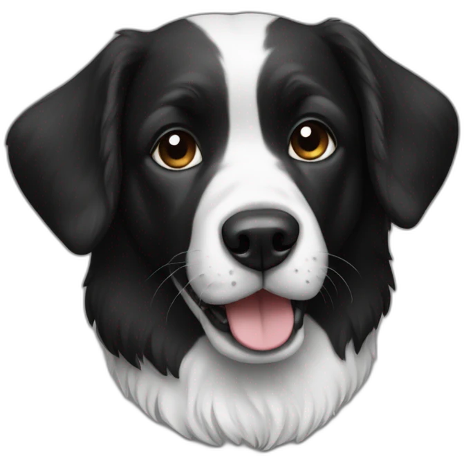 black white dog emoji