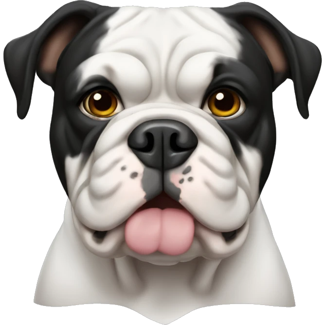 All Black olde English bulldog with white chest patch emoji