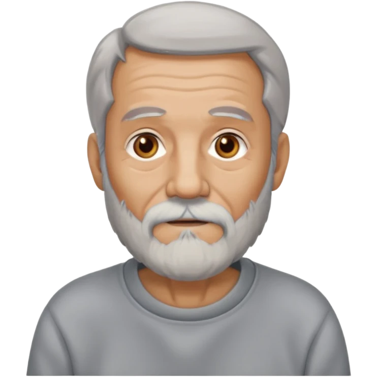 long bearded elderly man wear sweetshirt emoji