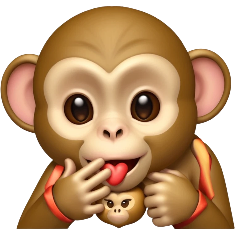 Un singe qui fais un bisous en version emojis iphone emoji