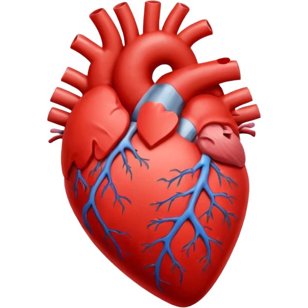 Anatomy heart on bright light  emoji
