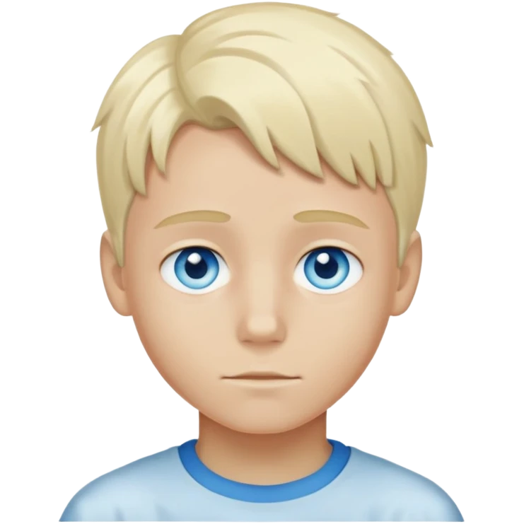 Boy with blue eyes and floppy bleach blonde hair emoji