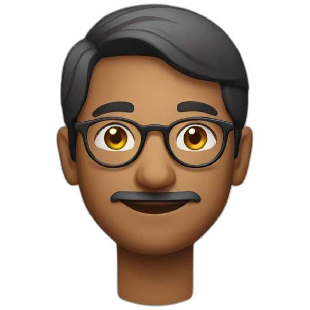Indian man with round glasses, emoji