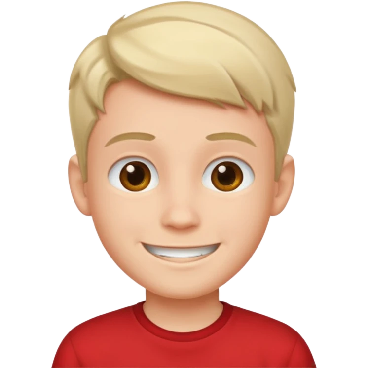 this boy with shirt red emoji