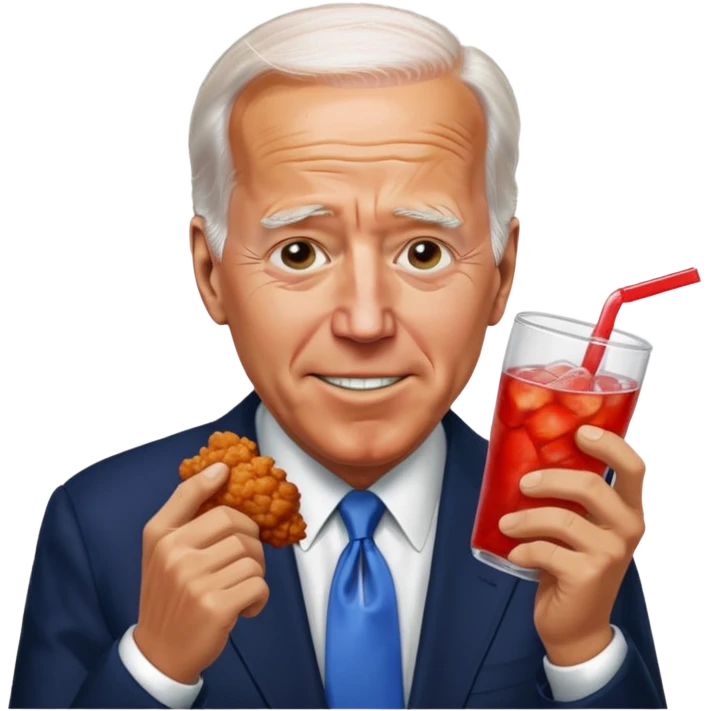 Joe biden eating friend chicken and Koolaid emoji