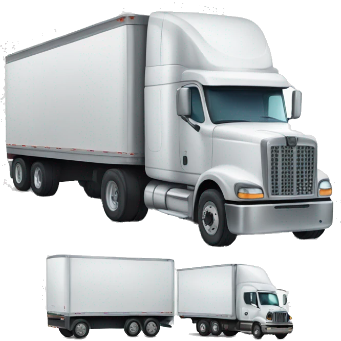 Semi truck and trailer emoji