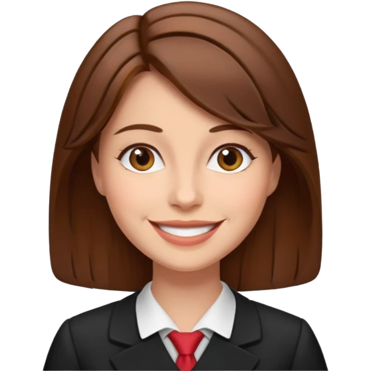 Mujer abogada, castaña emoji
