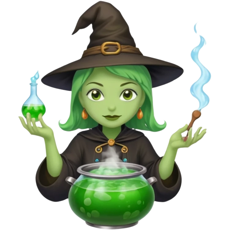 green witch cooking potion emoji