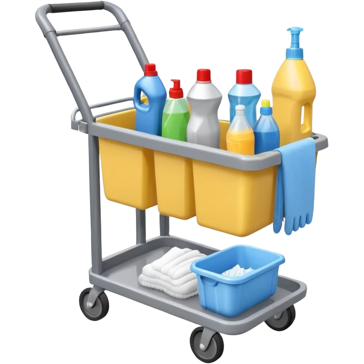 cleaning cart grey color emoji