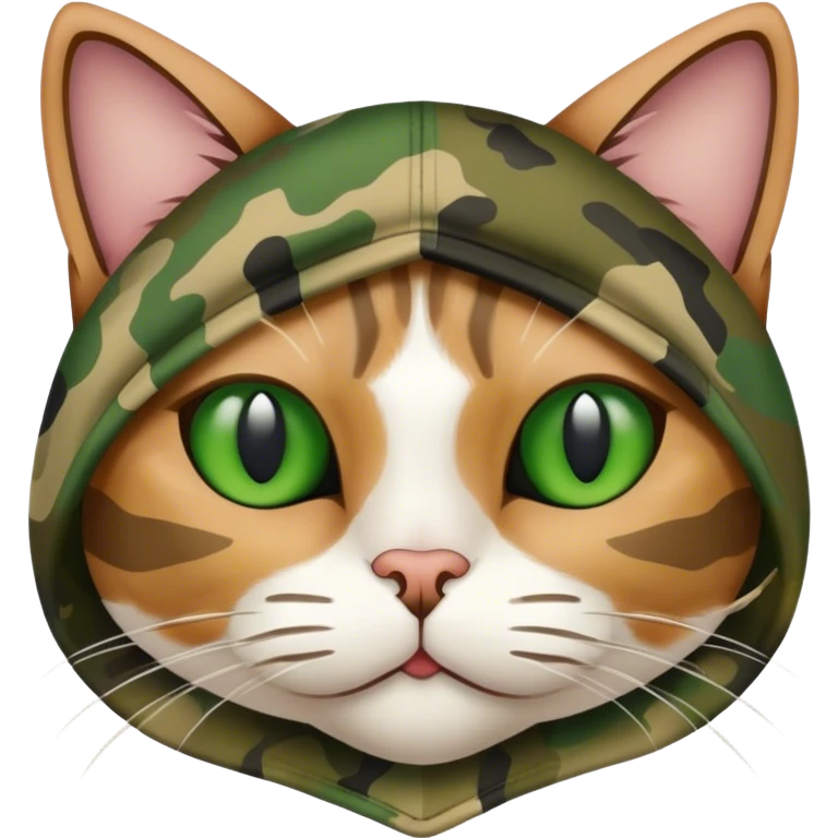 Cat wearing all camo emoji