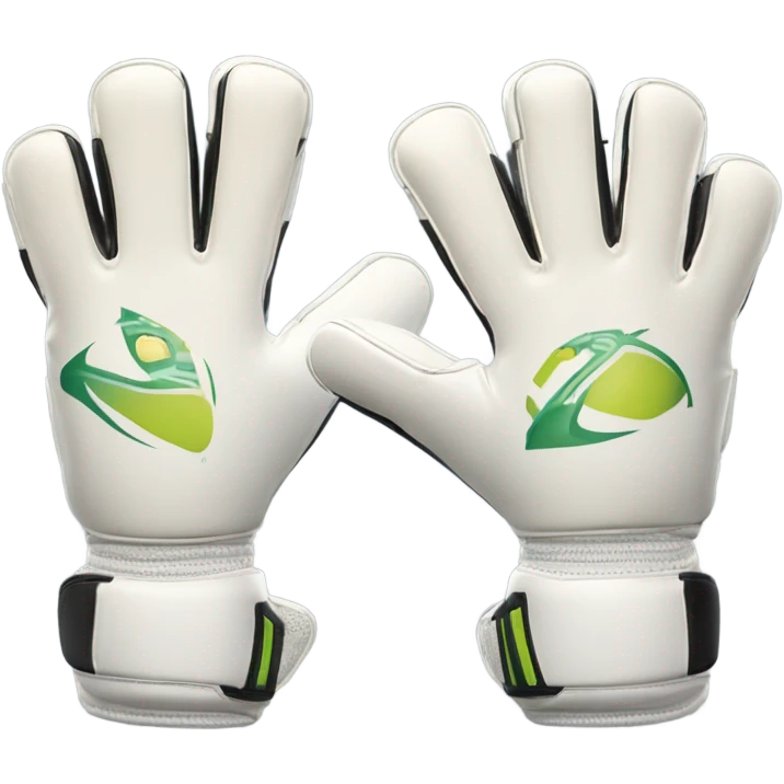 An emoji of a pair of goalkeeper gloves, slightly open, with a sporty design and padded palms, ready to catch a soccer ball emoji