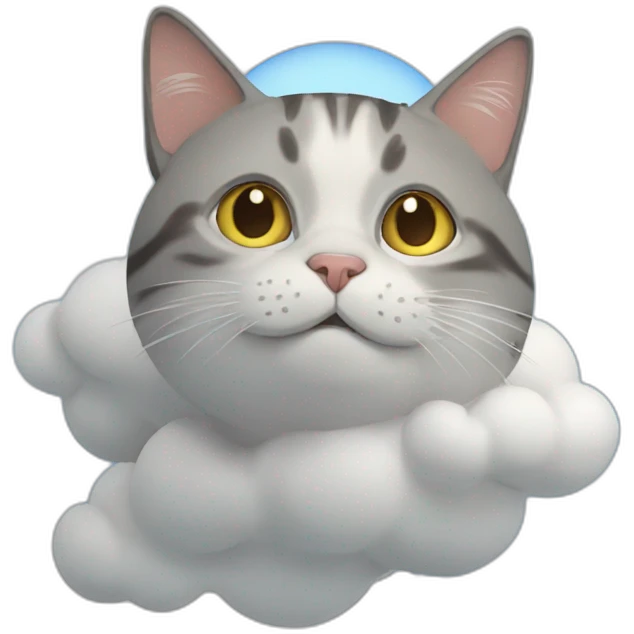a cat оп a cloud emoji