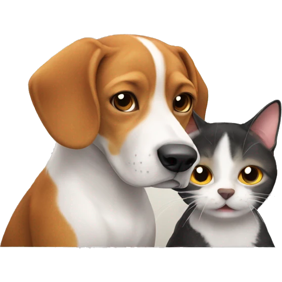 Beagle and cat emoji