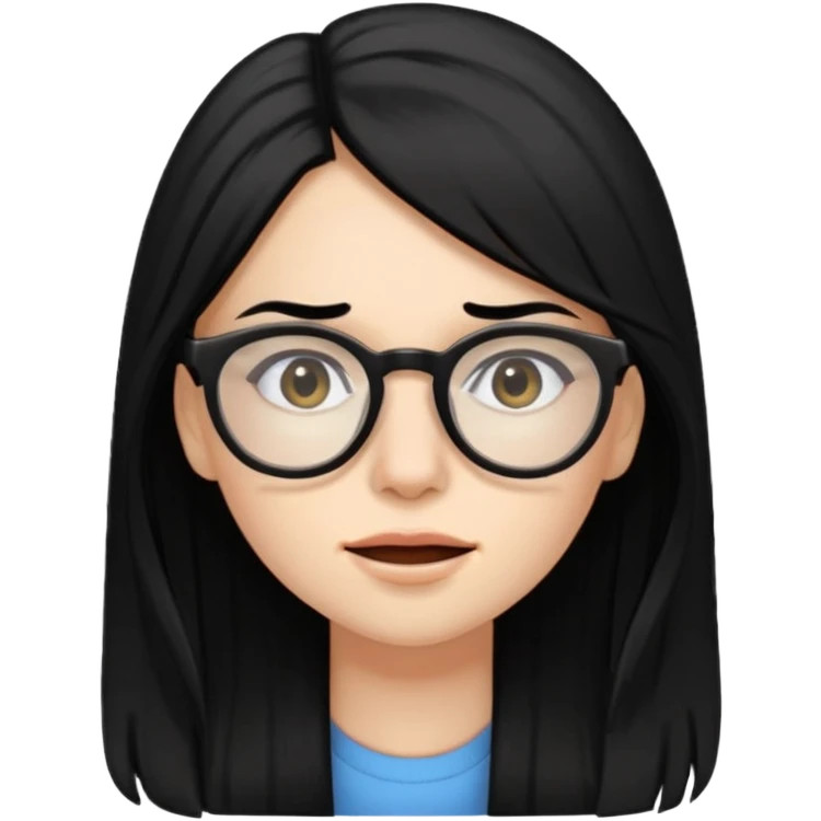 못생긴 여자 덧니도 있음 안경씀 검은색머리 비듬 단발아님 emoji