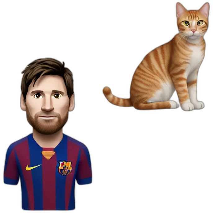 Lionel Messi with cat body emoji