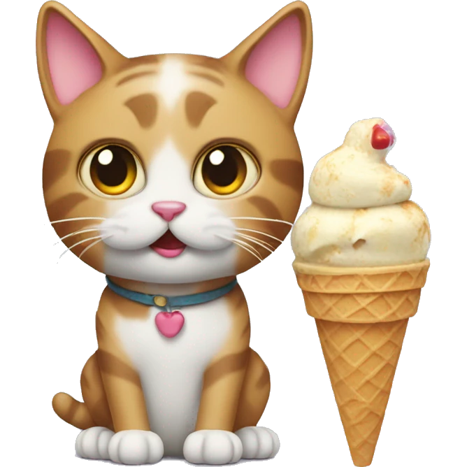 Cat with icecream cone emoji