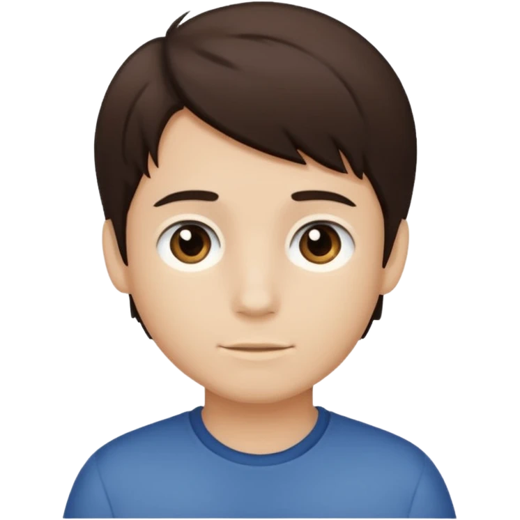 Dark brown hair, light skined and is a boy emoji