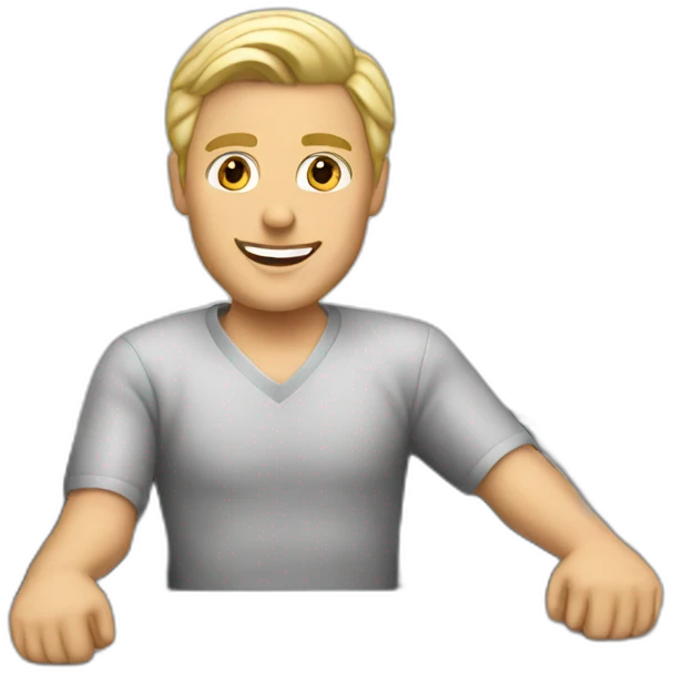 blonde man sitting in silver merCedes car emoji