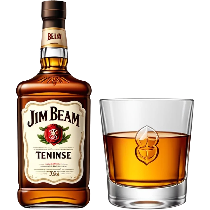 single jim beam tennese whiskey bottle emoji