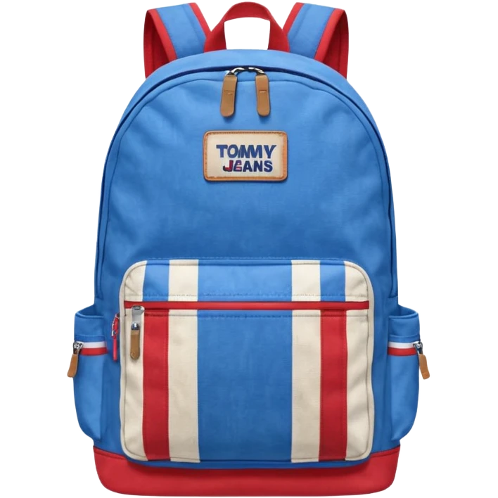 blue backpack with tommyjeans logo like american flag emoji
