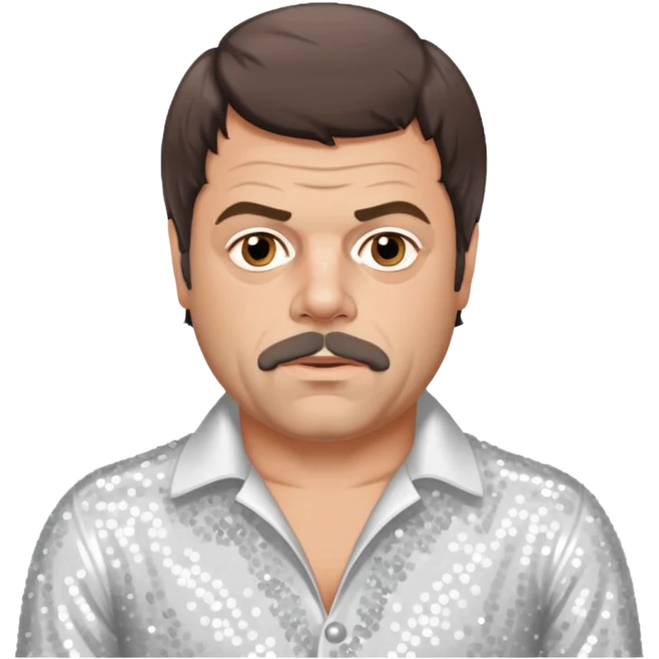 Oliver Reed with white sequin outfit emoji