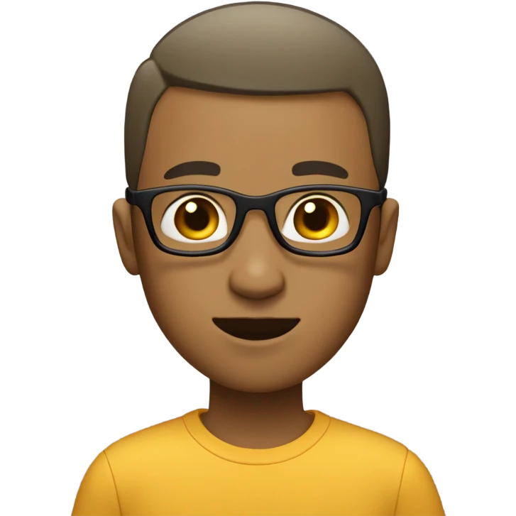 Buzz cut boy with goatee and glasses emoji