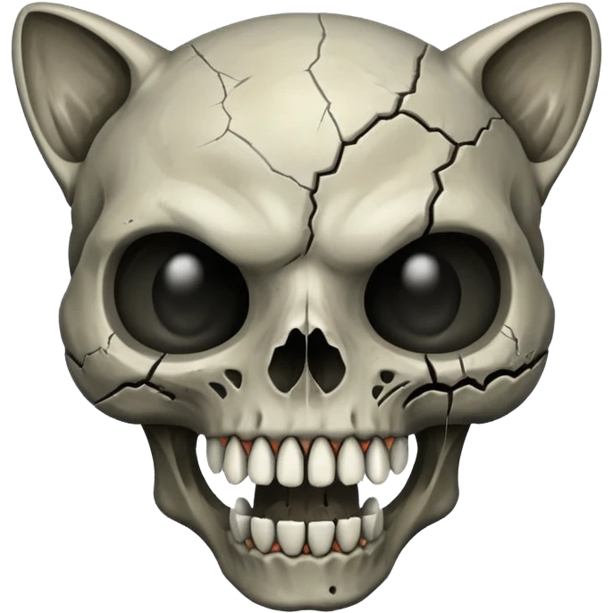Zombie cat skull emoji