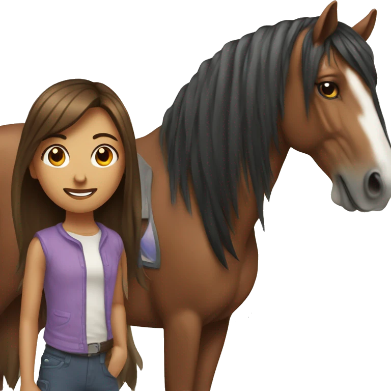 Mustang with a girl on the back  emoji