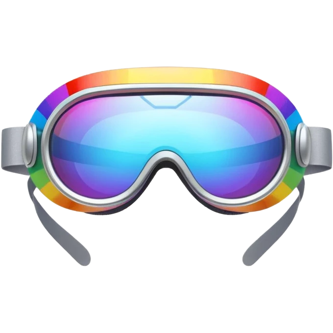 silver simulation rainbow visor goggles emoji