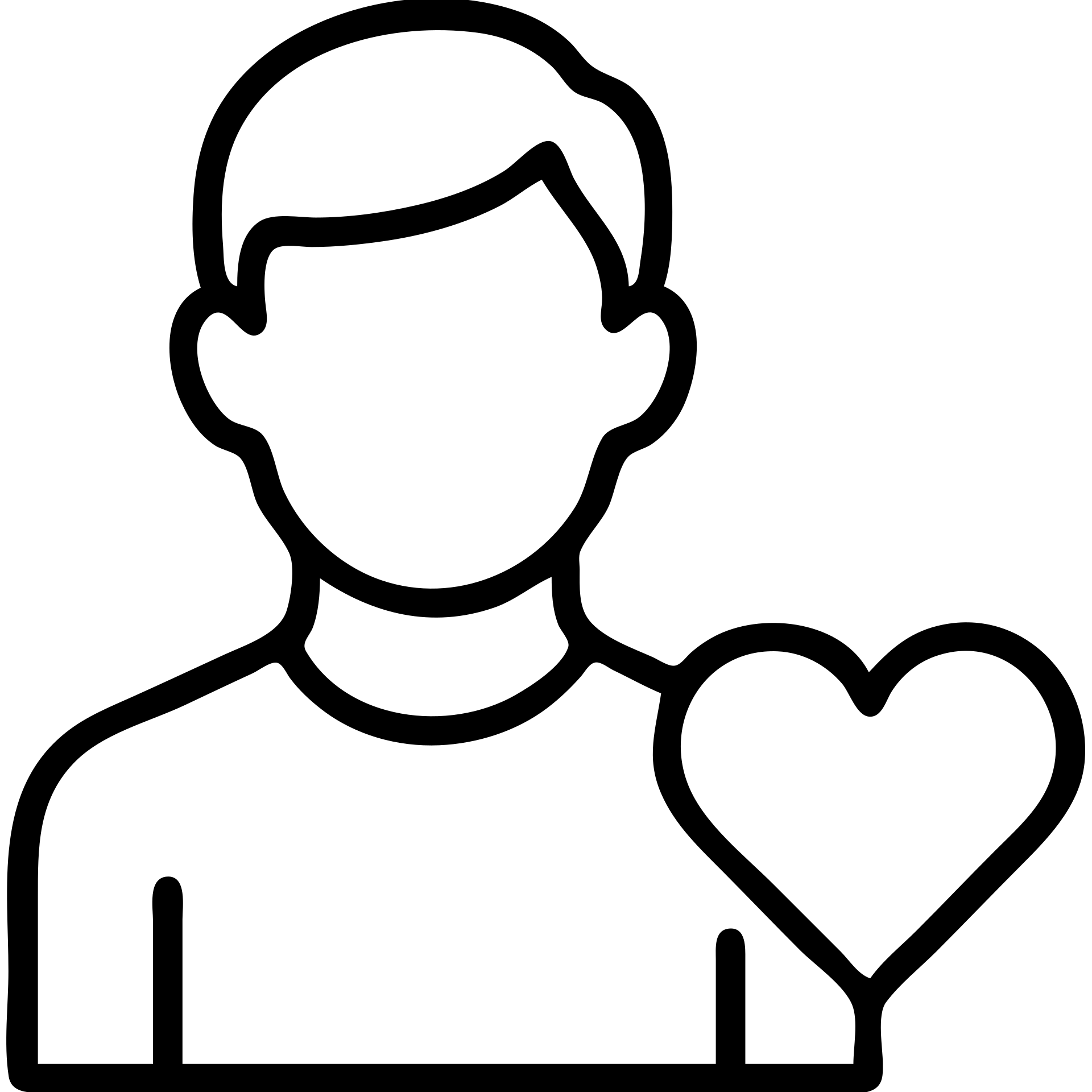 Boyfriend outline icon, male figure with heart symbol emoji