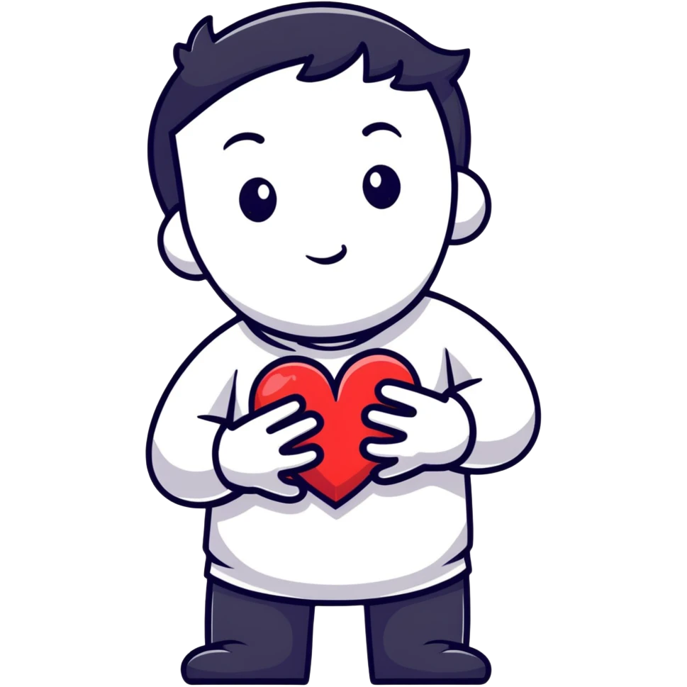 person making broken heart hands emoji