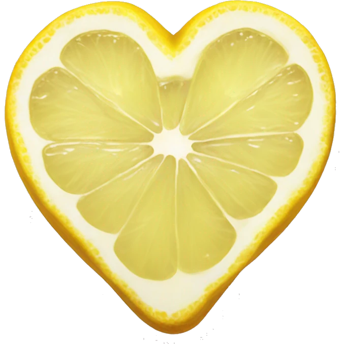 Realistic heart shaped lemon slice emoji