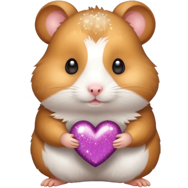 Hamster with glitter heart emoji