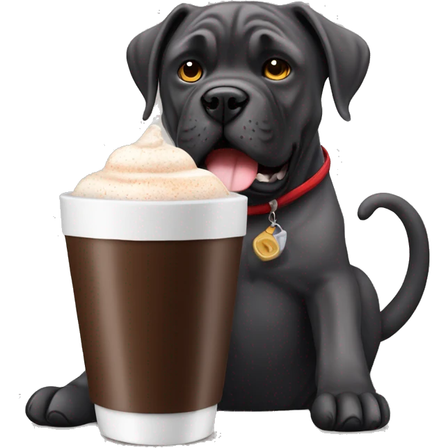 Cane corso with hot coco emoji