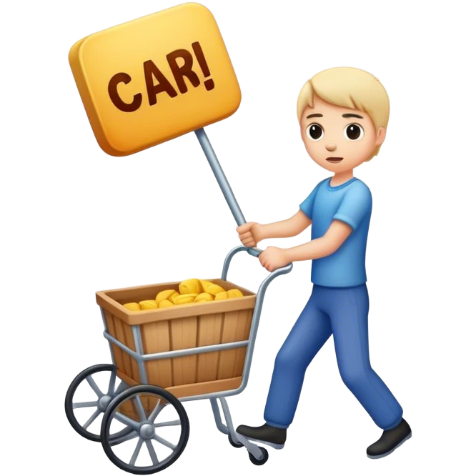 Striking the cart emoji
