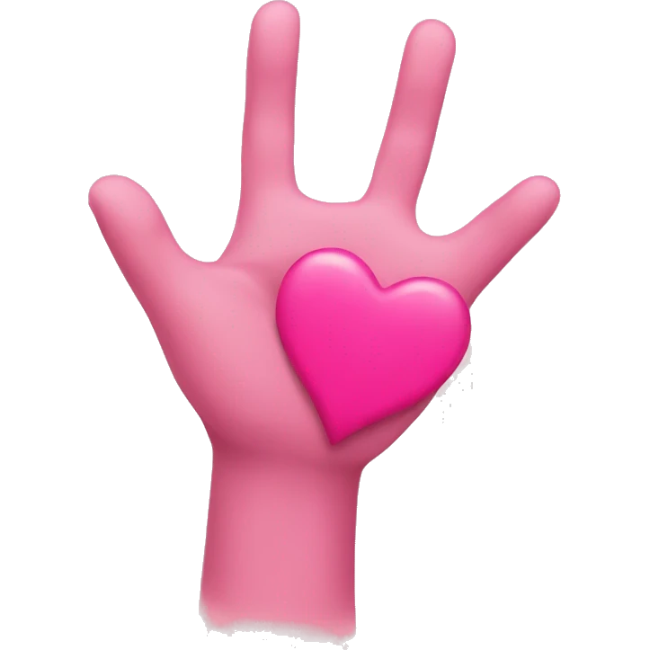 Pink hand heart  emoji
