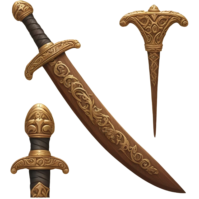 Ornate wooden sword emoji
