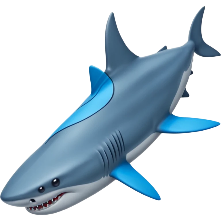 Requin avec trois chaussures nike bleu au bout de chaque nageoir emoji