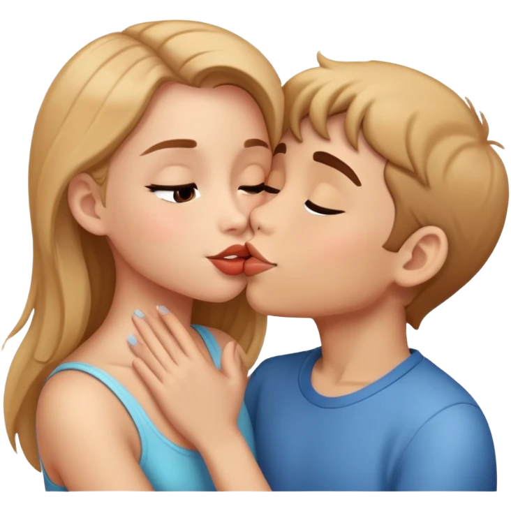 Girl and boy kissing  emoji