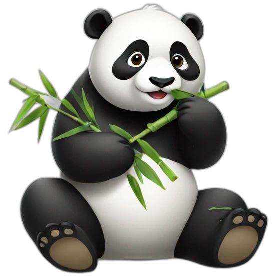 panda eating bamboo emoji