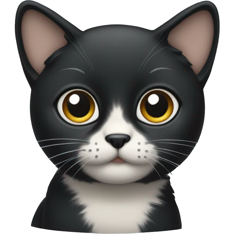 A cat with black Hair and big eyes emoji