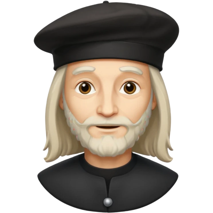 Leonardo da Vinci wear black berret emoji
