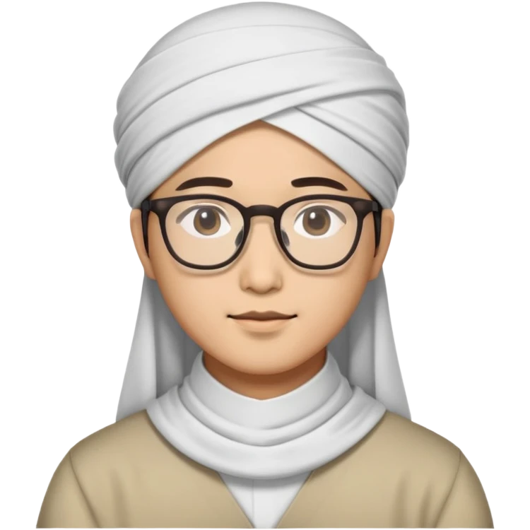 Muslim Korean with glasses emoji