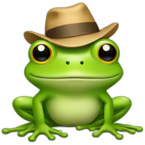 Frog with hat emoji