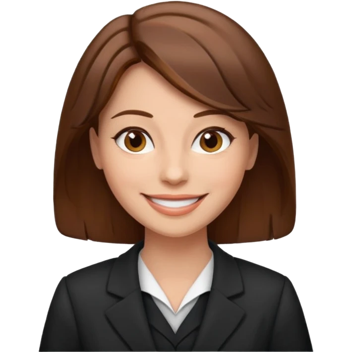 Mujer abogada, castaña emoji
