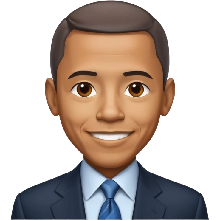 Create Barack Obama in a suit with warm smile & confident pose. emoji