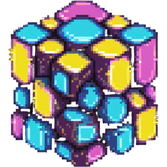 bismuth ingot with colorful geometric patterns emoji