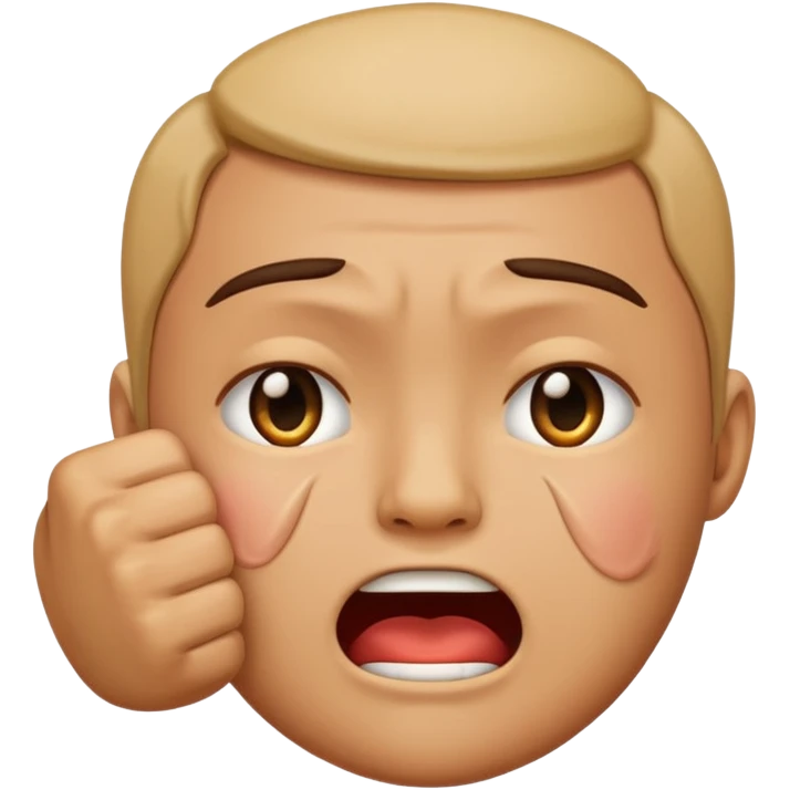 Tourne cet emoji 🤜 de -90 degrés et met le sur la bouche de cette emoji 😭 emoji