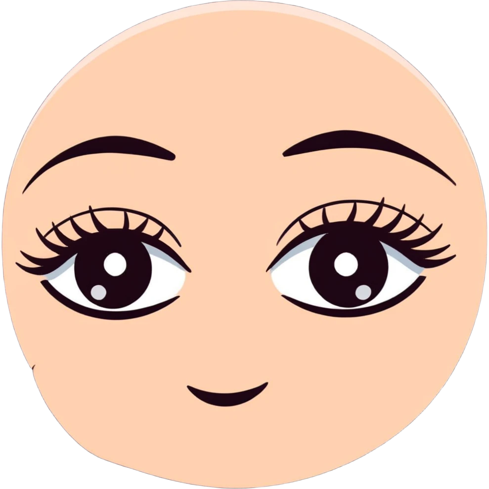 cartoon eye with long eyelashes emoji